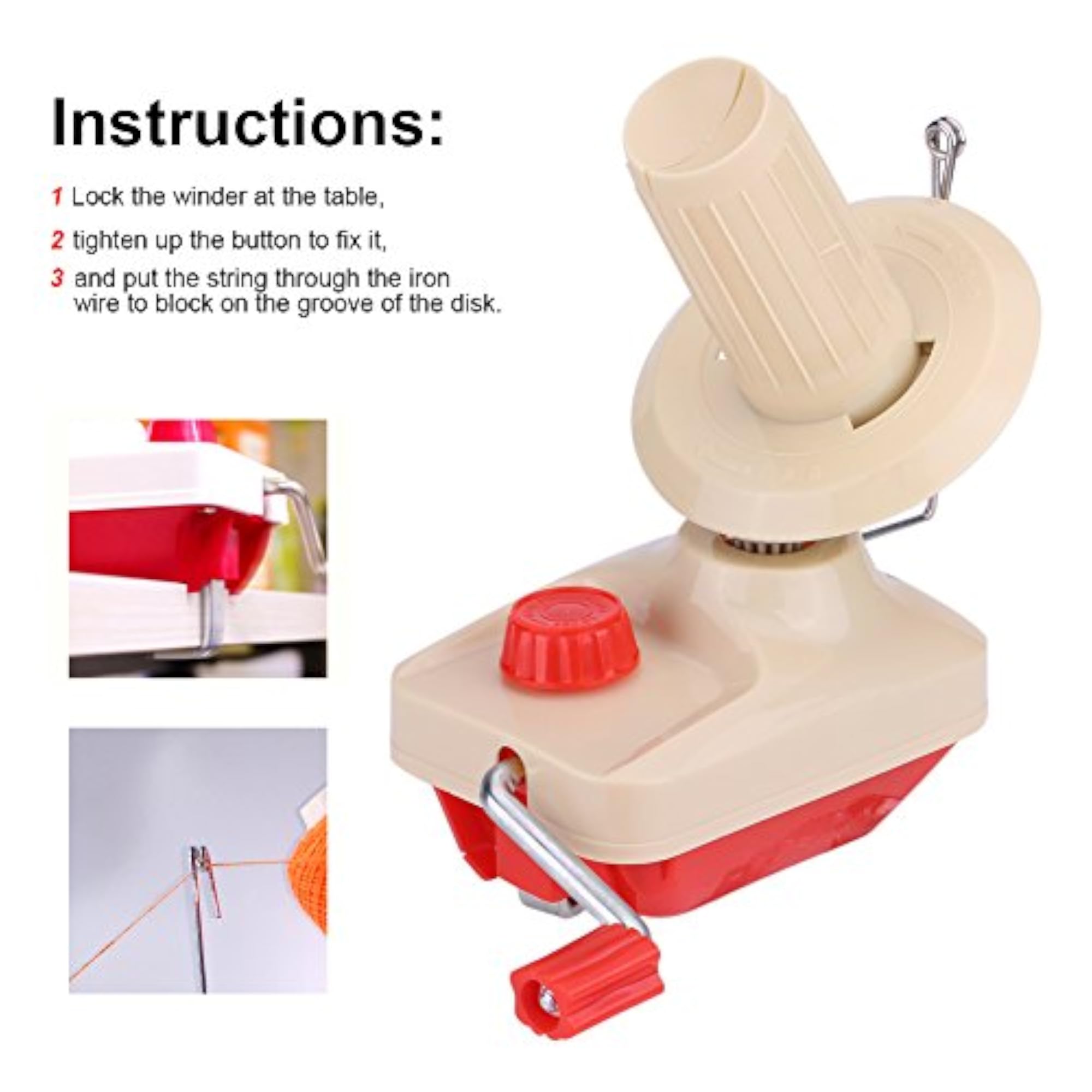 Hand Operated Yarn Ball Winder with Table Clamp